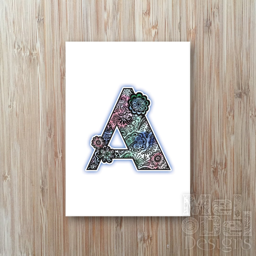 Letter A Monogram Printable Card Initial Card for Wedding Invitation ...