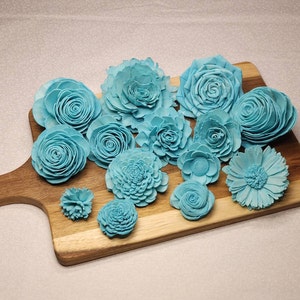 Aqua Blue Sola Wood Assortment,Sola Wood Flowers, Sola Wood,Sola Flower Decor,Sola Assortment,DIY Wedding, DIY Crafting, DIY Centerpieces