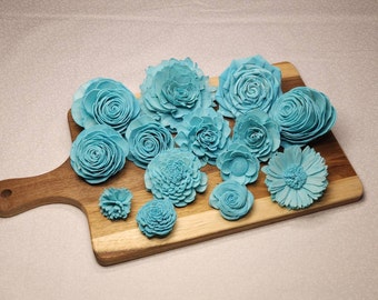 Aqua Blue Sola Wood Assortment,Sola Wood Flowers, Sola Wood,Sola Flower Decor,Sola Assortment,DIY Wedding, DIY Crafting, DIY Centerpieces