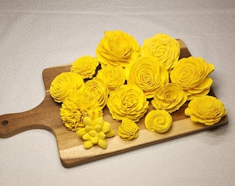 Yellow Sola Wood Assortment,Sola Wood Flowers, Sola Wood,Sola Flower Decor,Sola Assortment,DIY Wedding, DIY Crafting, DIY Centerpieces