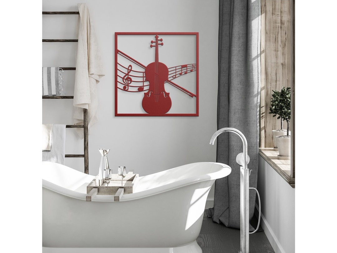 Violin Music Note Metal Wall Art Decor Etsy