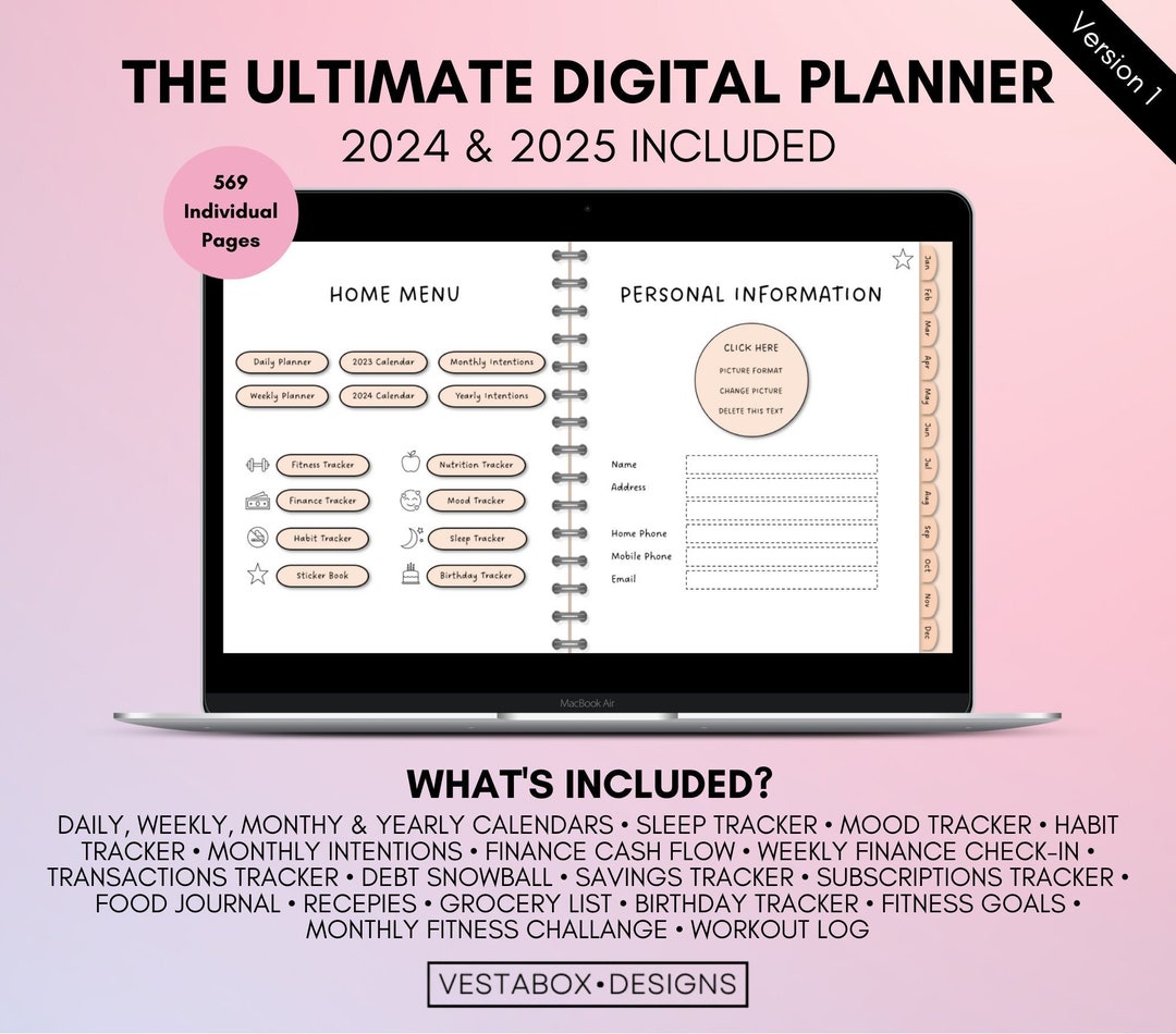 The Ultimate Digital Planner Powerpoint Google Sheets 20242025 Etsy