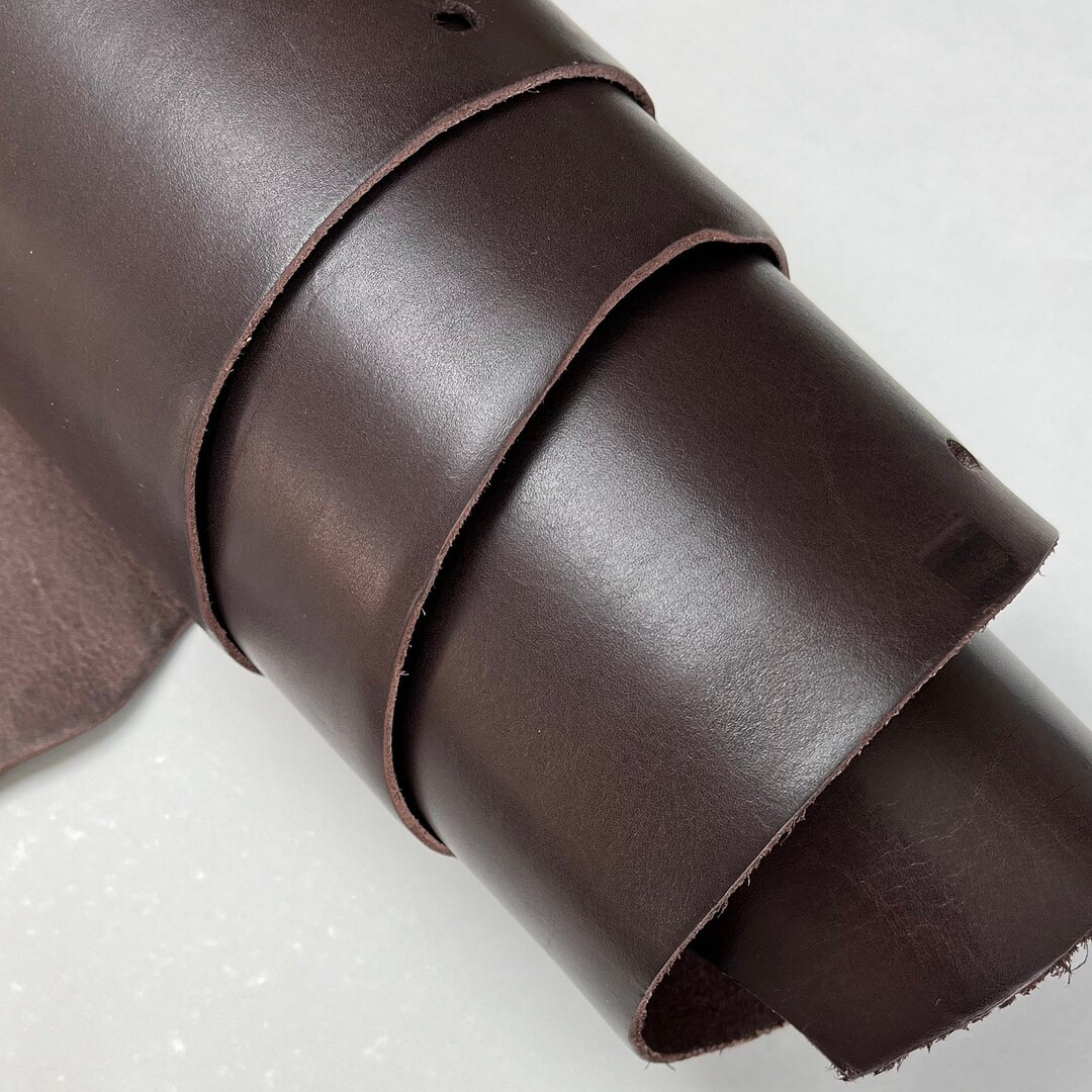 Chocolate Brown Double Shoulder Leather Cowhide 78oz Thick Veg Tanned