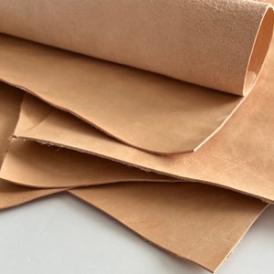 Veg tan natural cowhide leather sheets, 1.4mm/3-4oz, vegetable tanned tooling dyed italian leather