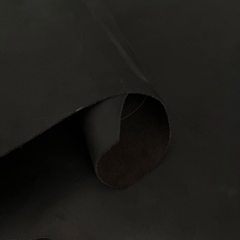 Black Full Grain Leather Skin, Leather for Crafting, Crazy Horse