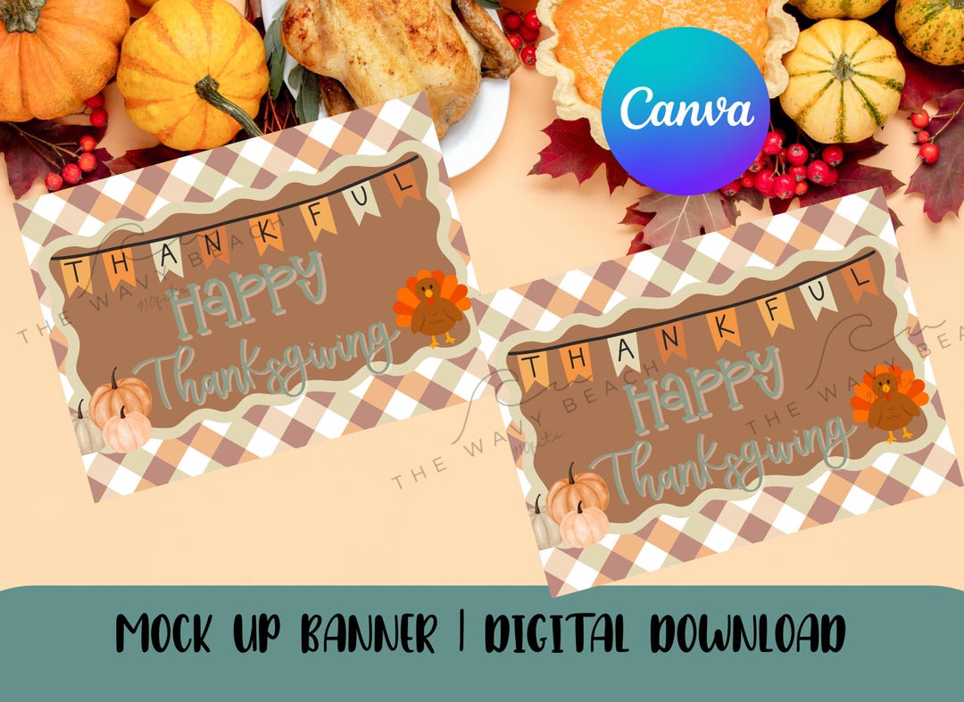 Happy Thanksgiving Banner PNG | Fall Digital Download | Autumn Banner ...