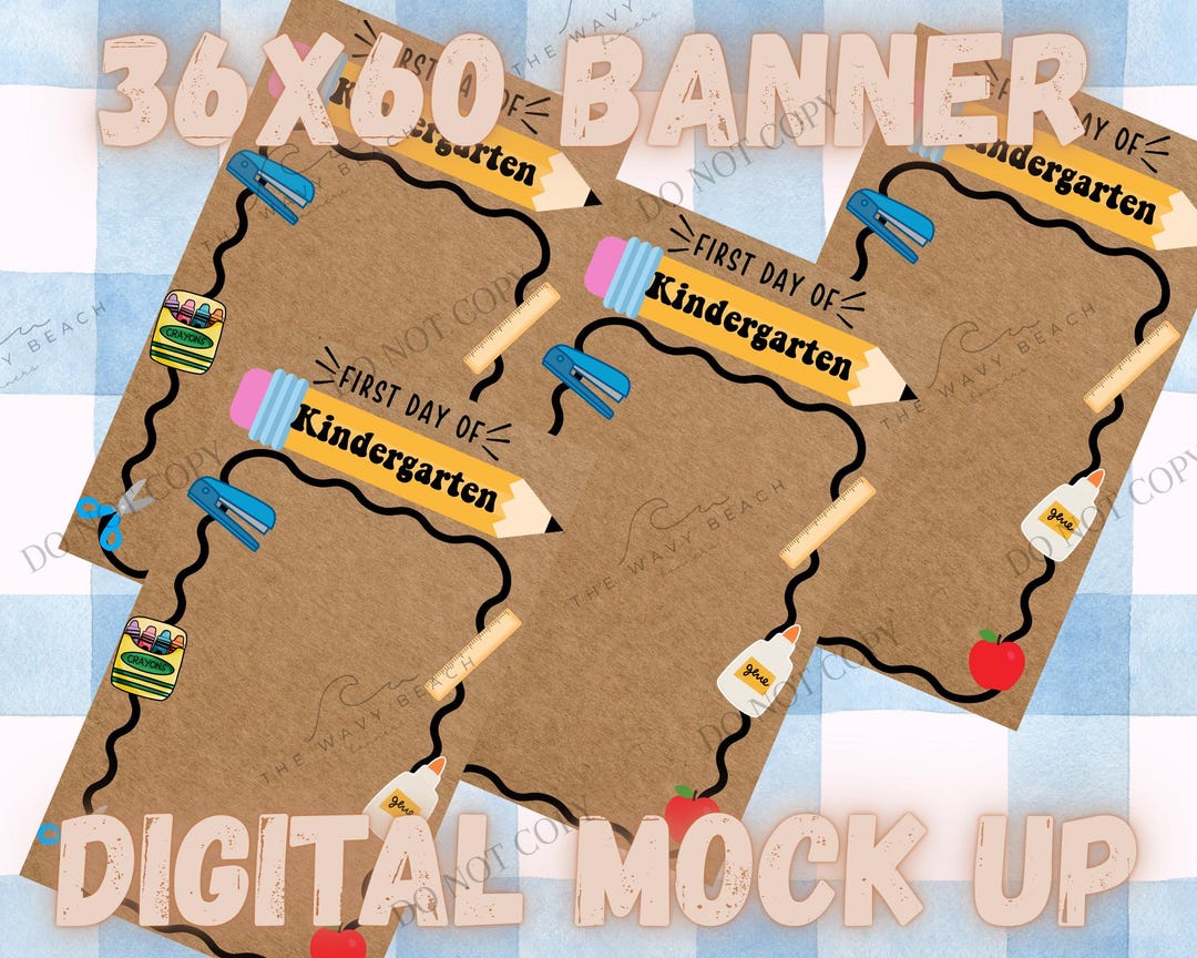 Editable First Day of School Banner Mockup: Canva Template (digital ...