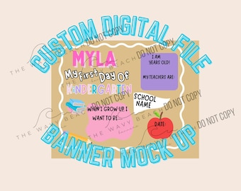 Banner modificabile per il primo giorno di scuola / PDF stampabile / PDF scaricabile immediatamente / Modello Canva