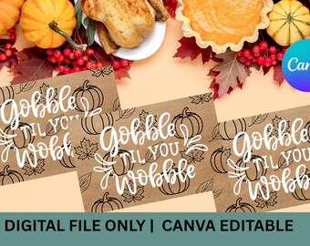 Pancarta de Acción de Gracias - Decoración editable para la cena de Acción de Gracias con amigos (Descarga digital)