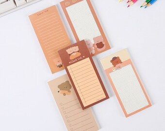 5 Packs - Cute Cartoon Animal Sticky Notes | Bear Bunny Sticky Notes | Note Pad | School Supplies | Stationery Sticky Notes | Birthday Gift