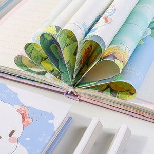 Kawaii SECRET GARDEN Diary Notebook 6''x8'' 192 Pages Cute CAT Notebook Student Flower Notebook Anime Lover Birthday Gift Journal image 2
