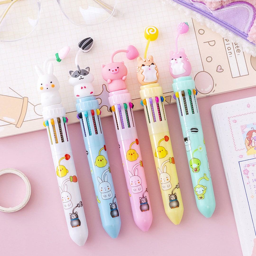 Cute Animal Pen | Multiple Color Ink Pen | Rabbit Raccoon, Hamster ...