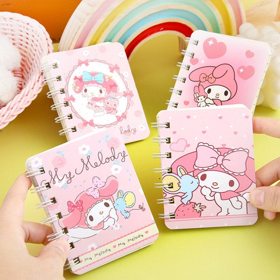 4 Mini Notebooks Set - Kawaii Kuromi, My Melody, and Cinnamoroll