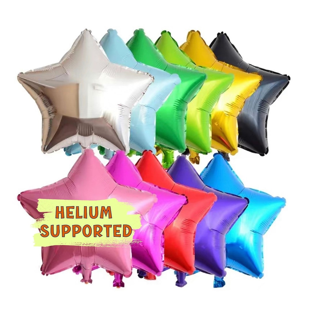 Star Balloons JUMBO - Red Green Silver Blue Purple Gold Balloon - Set ...