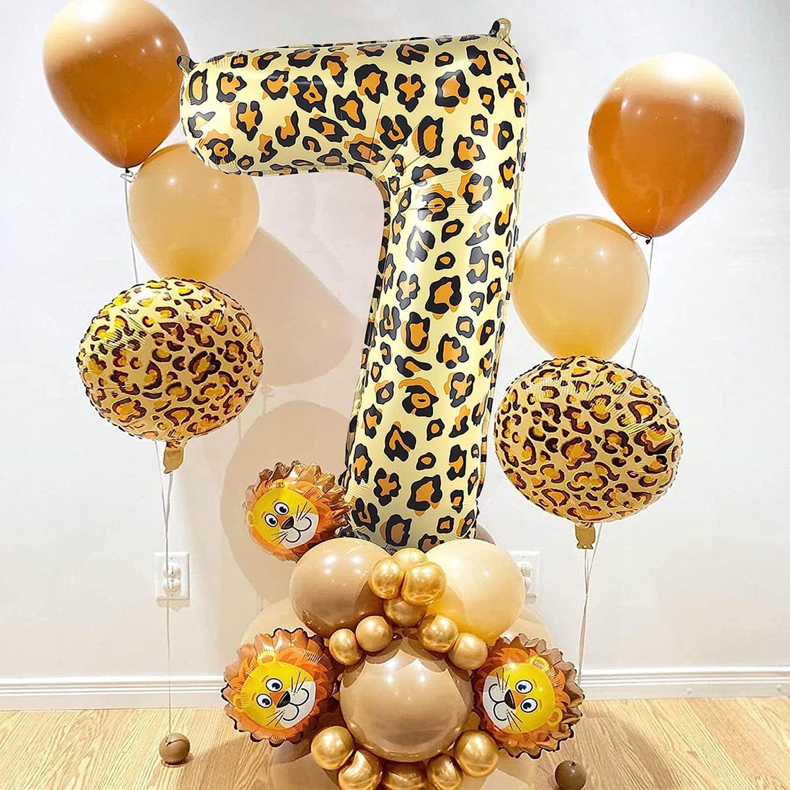 Animal Birthday Theme Number Foil Balloons JUMBO 32 For Wild One animal-birthday-theme-number-foil-balloons-jumbo-32-for-wild-one