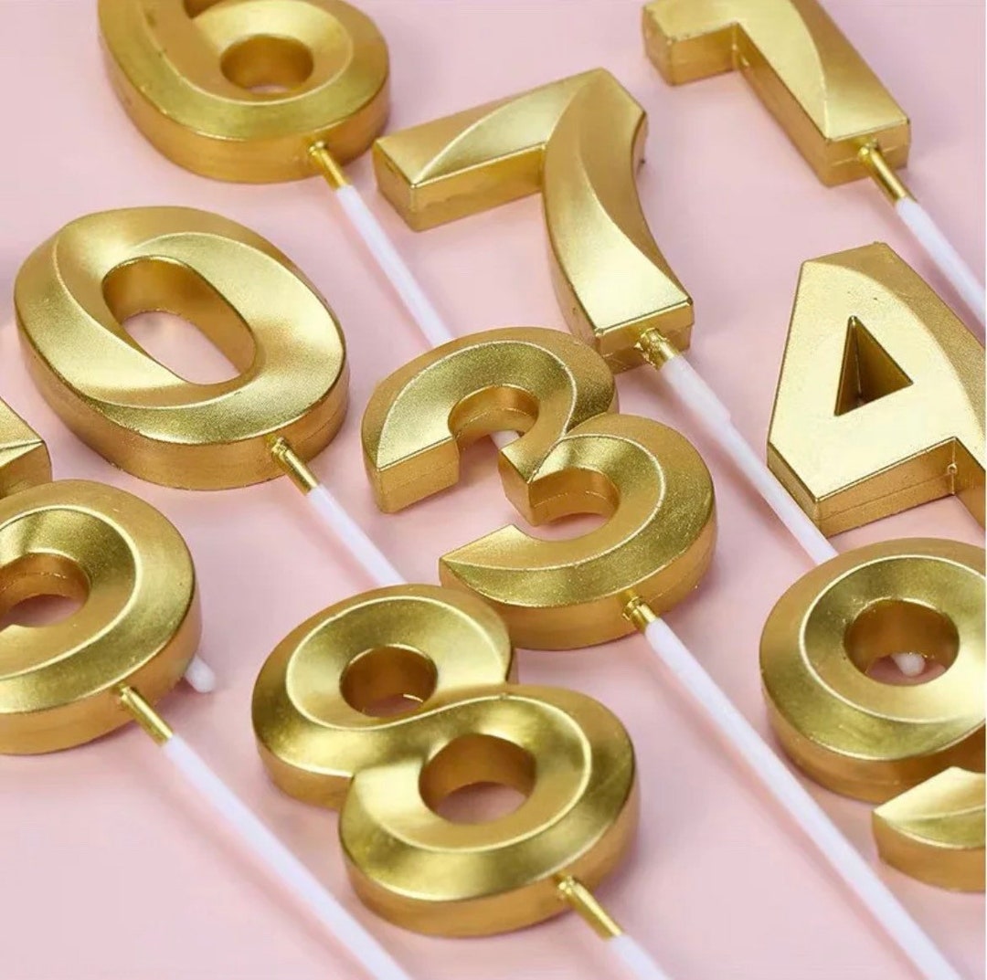 Gold Birthday Number Candle Gold Twist Happy Birthday Candles Number