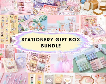 Merry Christmas Mystery Stationery Gift Box | Notebooks, Washi Tape, Sticky Notes, Stickers, Pens, Pencils, Erasers, Whiteout, Memo