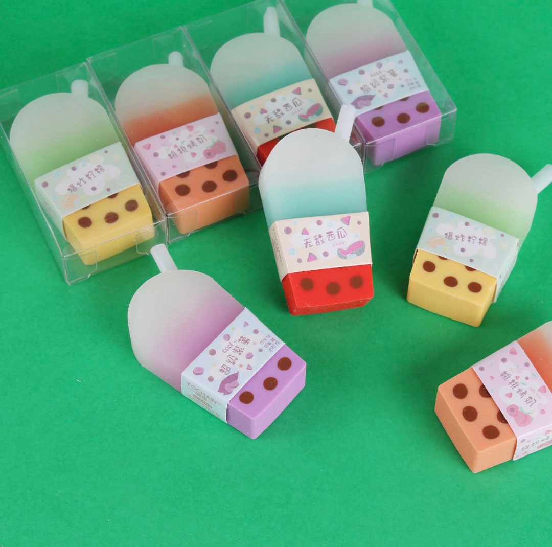 Milk Tea Erasers Watermelon Juice Erasers Kawaii Boba Eraser Fun Eraser