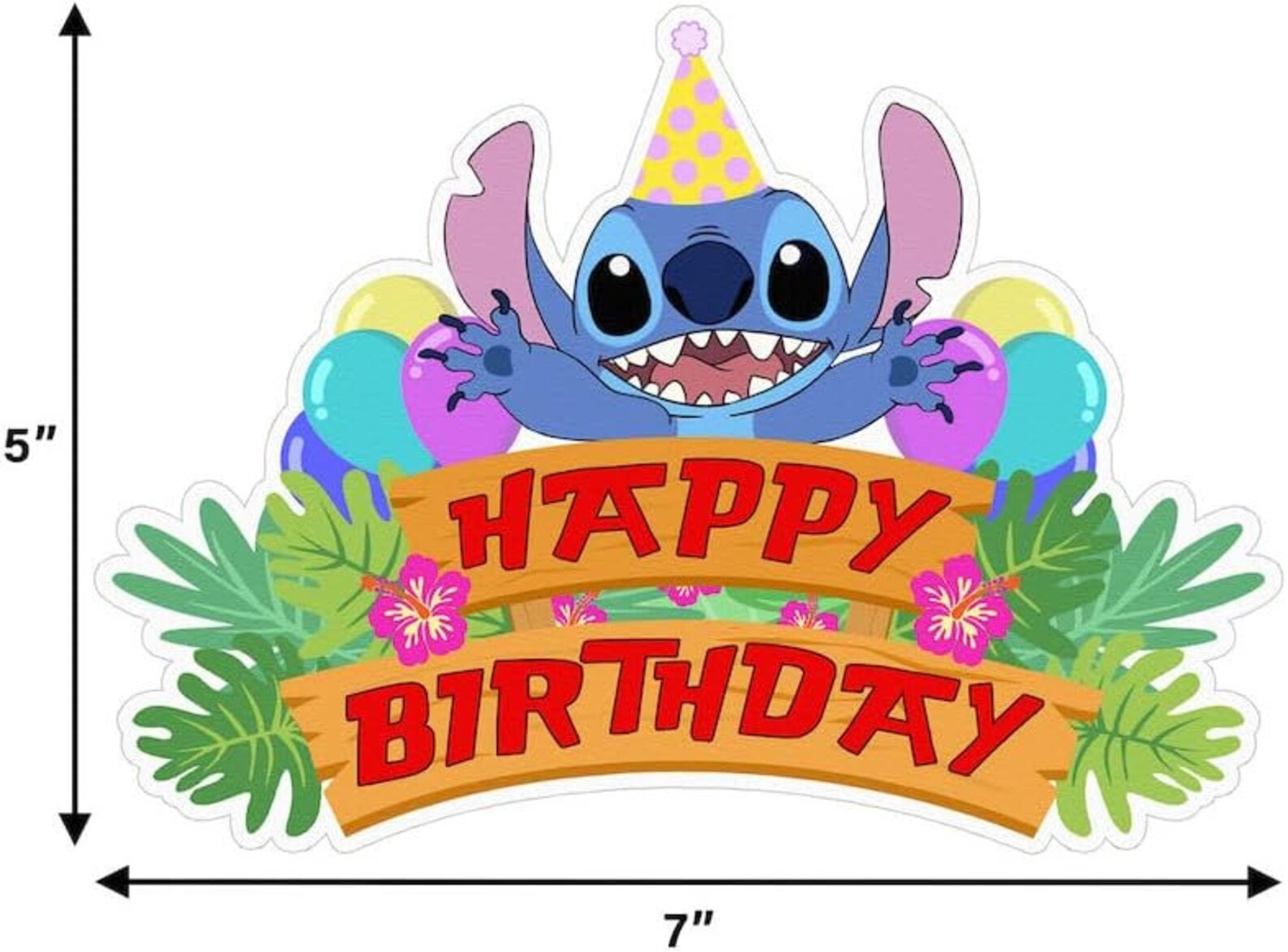 Stitch Cake Topper Happy Birthday Lilo Stitch Angel Cake Topper Etsy
