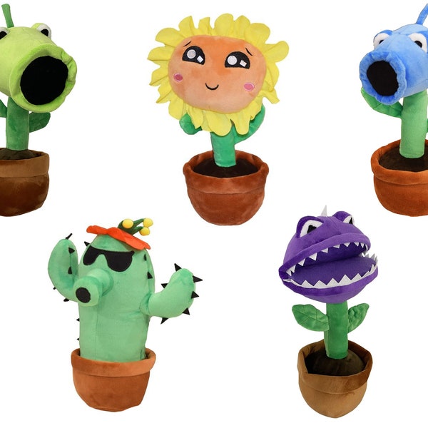 Plants vs Zombies 10" Soft Plush Toys PVZ Plushie | Chomper, Cactus, Sunflower, Peashooter