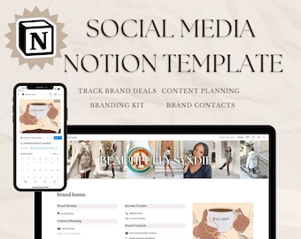 Notion Template Social Media Planner, Content Planner for Content Creators, Content Calendar Notion, Instagram, TikTok Youtube Planner
