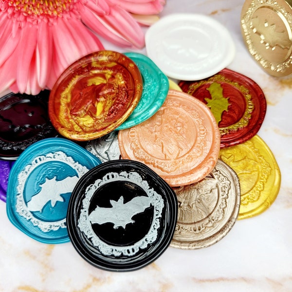 Bat Gothic Self Adhesive Wax Seals, Invitation Seals, Wax Seals, Wax Seal Stickers 30mm