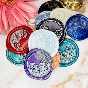 Selos de cera autoadesivos Waves, selos de convite, selos de cera, adesivos de selo de cera 30 mm
