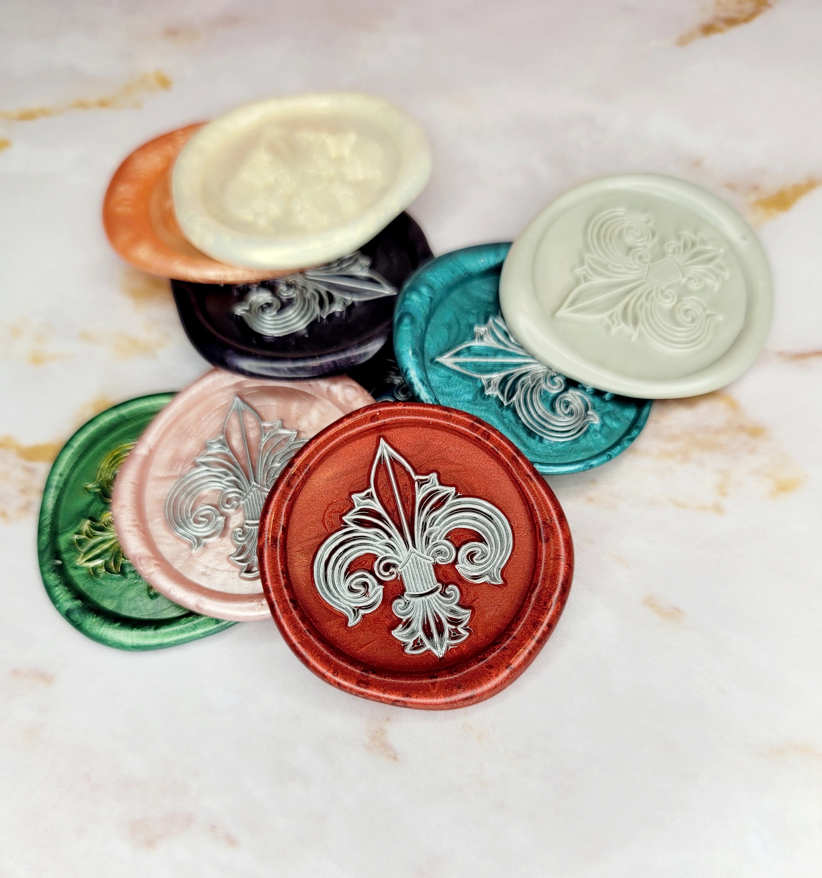 Fleurdelis Self Adhesive Wax Seals, Invitation Seals, Wax Seals, Wax