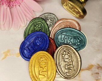 Paw Print Self Adhesive Wax Seals, Cat Dog Invitation Seals, Wax Seals, Wax Seal Stickers Oval