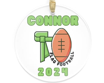 Flag Football ornament, Varsity, Highschool football Custom/Customized Christmas ornament, gift for football player, personalized