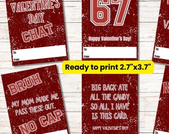 Gen ALPHA slang Valentine cards Kids slang, stick figure, Printable Valentine Cards Digital download, class Valentines trendy, middle school