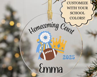 Homecoming Court, Acrylic, Custom school colors, Queen ornament, HOCO, prom, homecoming court, king gift, Customized, Personalized, HOCO