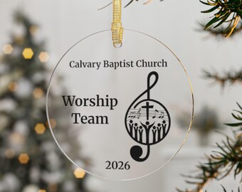Customized Worship Team gift, 2026 Acrylic Ornament | Church Music Keepsake, Church choir, gift for Christian, worship leader