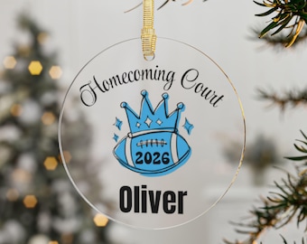 Homecoming King ornament, HOCO, prom, homecoming court, high school, gift for queen, Custom, Customized, Personalized, HOCO football player