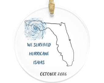 We Survived Hurricane Isaias acrylic ornament | Florida outline, October 2026