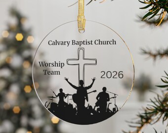 Customized Worship Team gift, Cross 2026 Acrylic Ornament | Church Music Keepsake, Church choir, gift for Christian, worship leader
