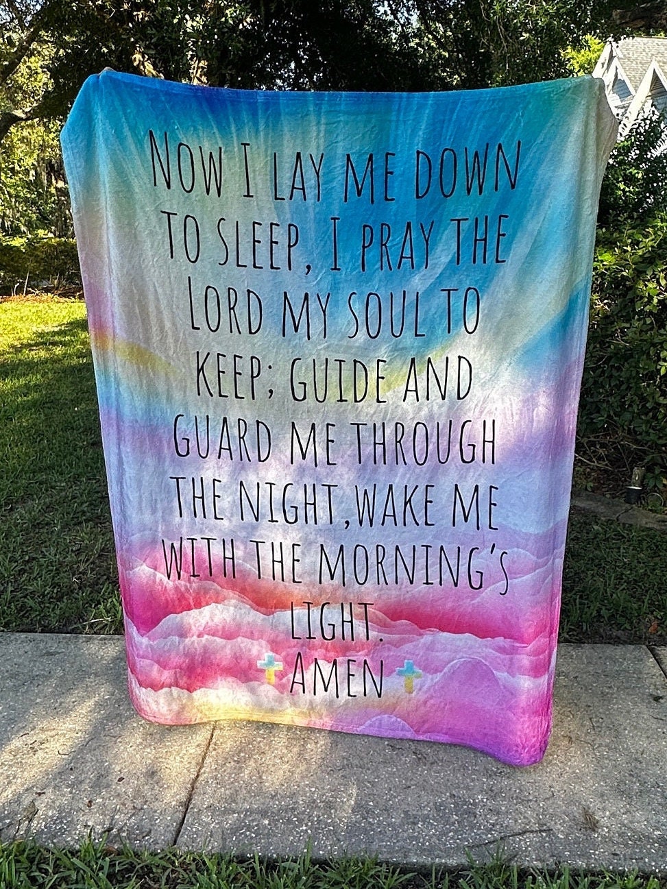 Now I Lay Me Down to Sleep Prayer Blanket Baby Toddler Child Velveteen Plush Blanket Crib Blanket Baptism Gift Christian Home Decor Etsy