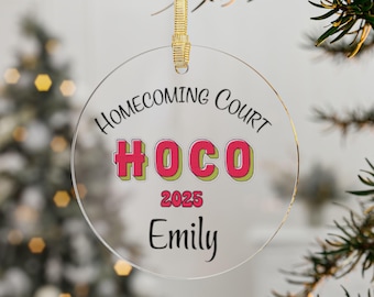Homecoming Court, Acrylic, funky/fun, bright Queen ornament, HOCO, prom, homecoming court, king gift, Customized, Personalized, HOCO