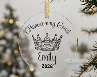 Homecoming Court ornament, HOCO, prom, homecoming queen, high school, gift for queen, Custom, Customized, Personalized, HOCO queen