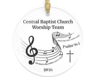 Customized Church Worship Team gift, Acrylic Ornament | Psalm 96:1, Bible verse Christmas ornament, Scripture present,