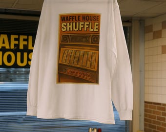Camiseta retro de manga larga de Waffle House – Gráfico de máquina de discos, Camiseta unisex vintage cómoda, Regalo para amantes de la comida