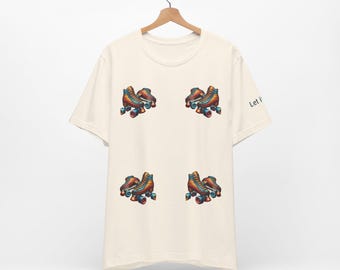 Retro Rollschuh T Shirt - Vintage Rollschuh Grafik T-Shirt, nostalgisches Geschenk für Sie & Ihn