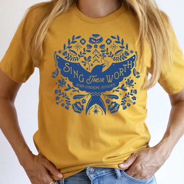 Chemise trisomique, chemise florale trisomique, chemise Chante leur valeur, acceptation de la trisomie 21, défenseur de la trisomie 21