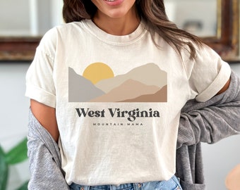 West Virginia Shirt, West Virginia Mountain Mama, West Virginia Mountain Shirt, West Virginia Retro Shirt, West Virginia Comfort Colors