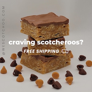 Scotcheroos - Classic Gourment Scotcheroos - Peanut Butter Chocolate-ButterscotchTreats - Gifts for Mom - Gifts For Her - No Bake Treats