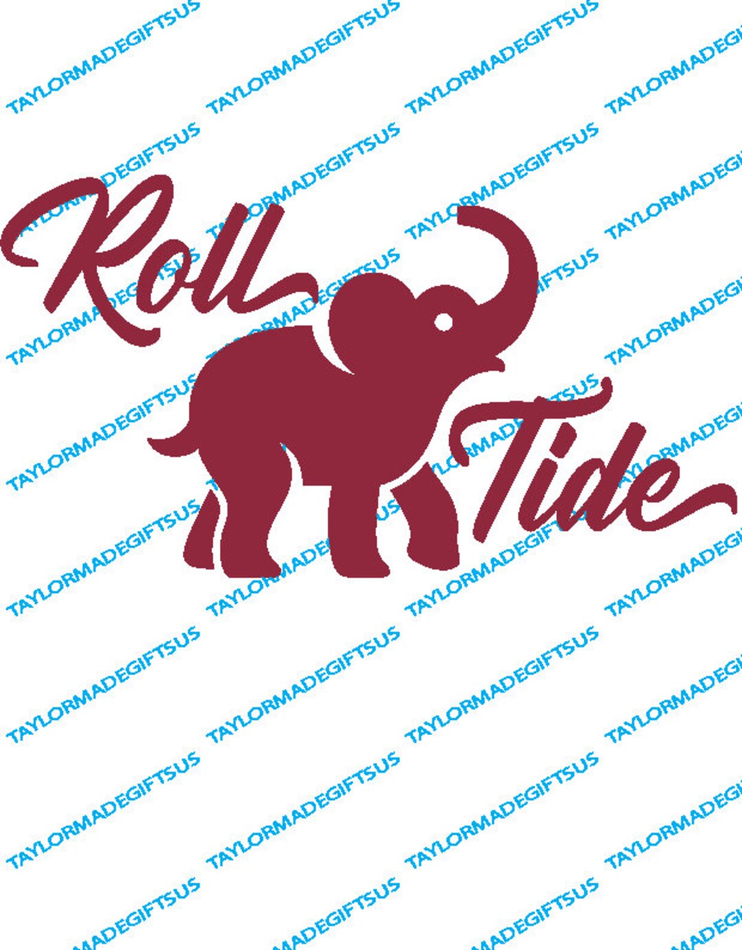Roll Tide Elephant Regular and Distressed Digital Instant Etsy