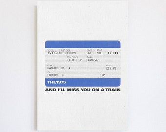 Póster de billete de tren «Acerca de ti» de 1975: arte mural retro