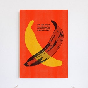 Banana Pop Art Print: Andy Warhol Inspired, Retro Typography