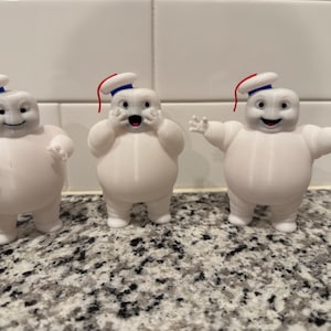 Ghostbusters Movie Mini Stay Puft Marshmallow Man Figures 3D Printed Lot Of 3 4” Figurines cute adorable display custom