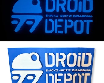 Droid Depot Sign Disney World Land Wall Decor Display 3D Printed Star Wars Galaxy’s Edge Disneyland
